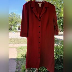 Chic Long Sleeve Red Dress